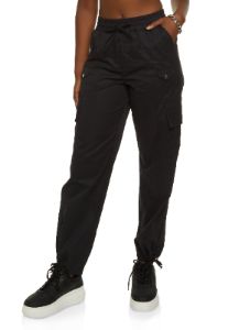 Nylon Drawstring Tie Hem Cargo Pants sold by Rainbow