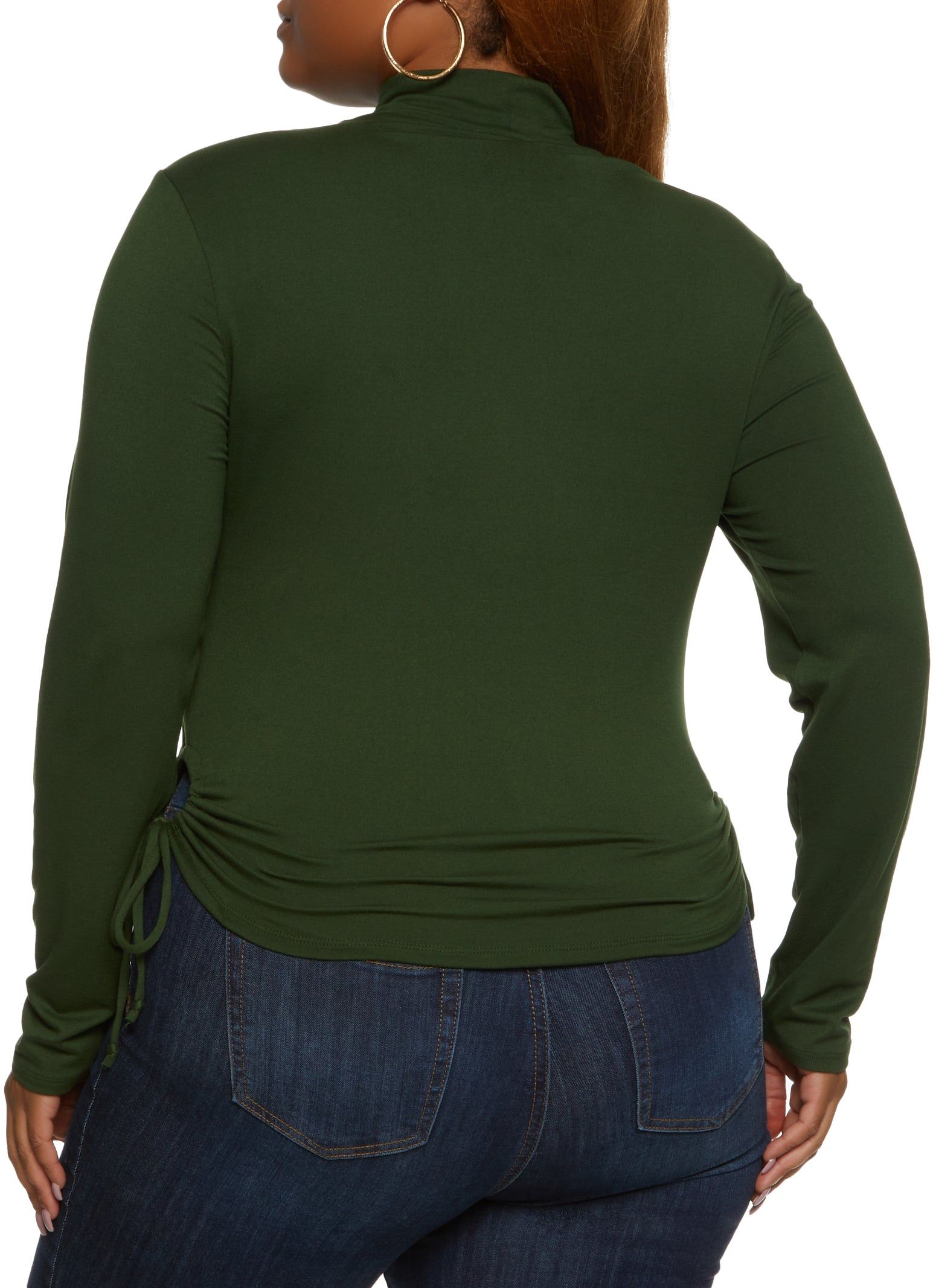 Plus Size Mock Neck Side Tie Long Sleeve Top sold by Rainbow product image thumbnail 2