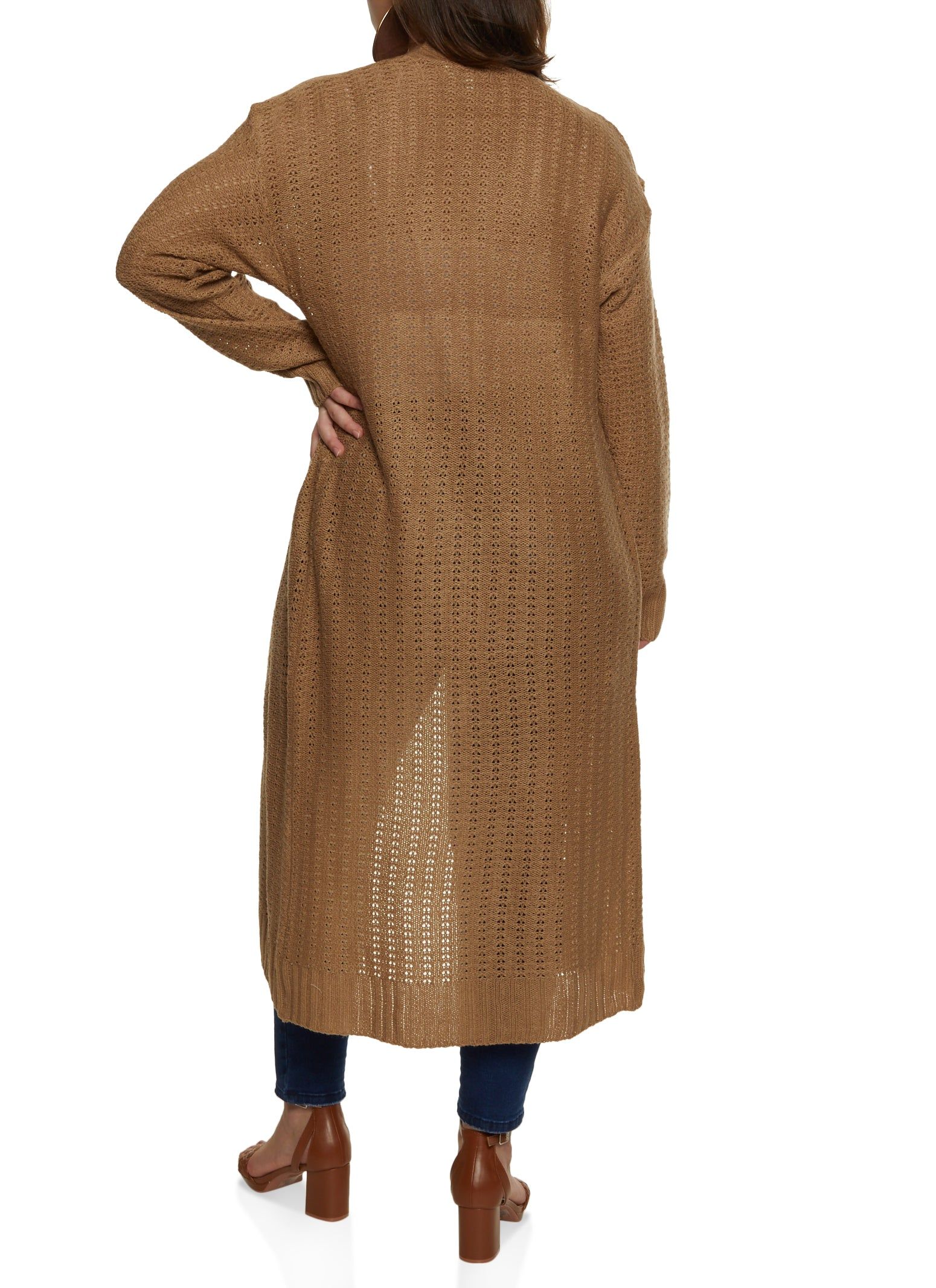 Plus Size Pointelle Knit Open Front Duster sold by Rainbow product image thumbnail 2