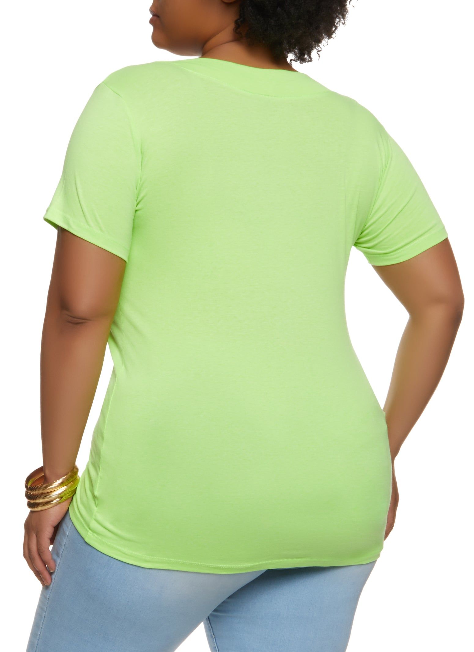 Plus Size Basic V Neck Tee sold by Rainbow product image thumbnail 2