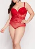 Plus Size Mesh Lace Bustier Bodysuit sold by Rainbow