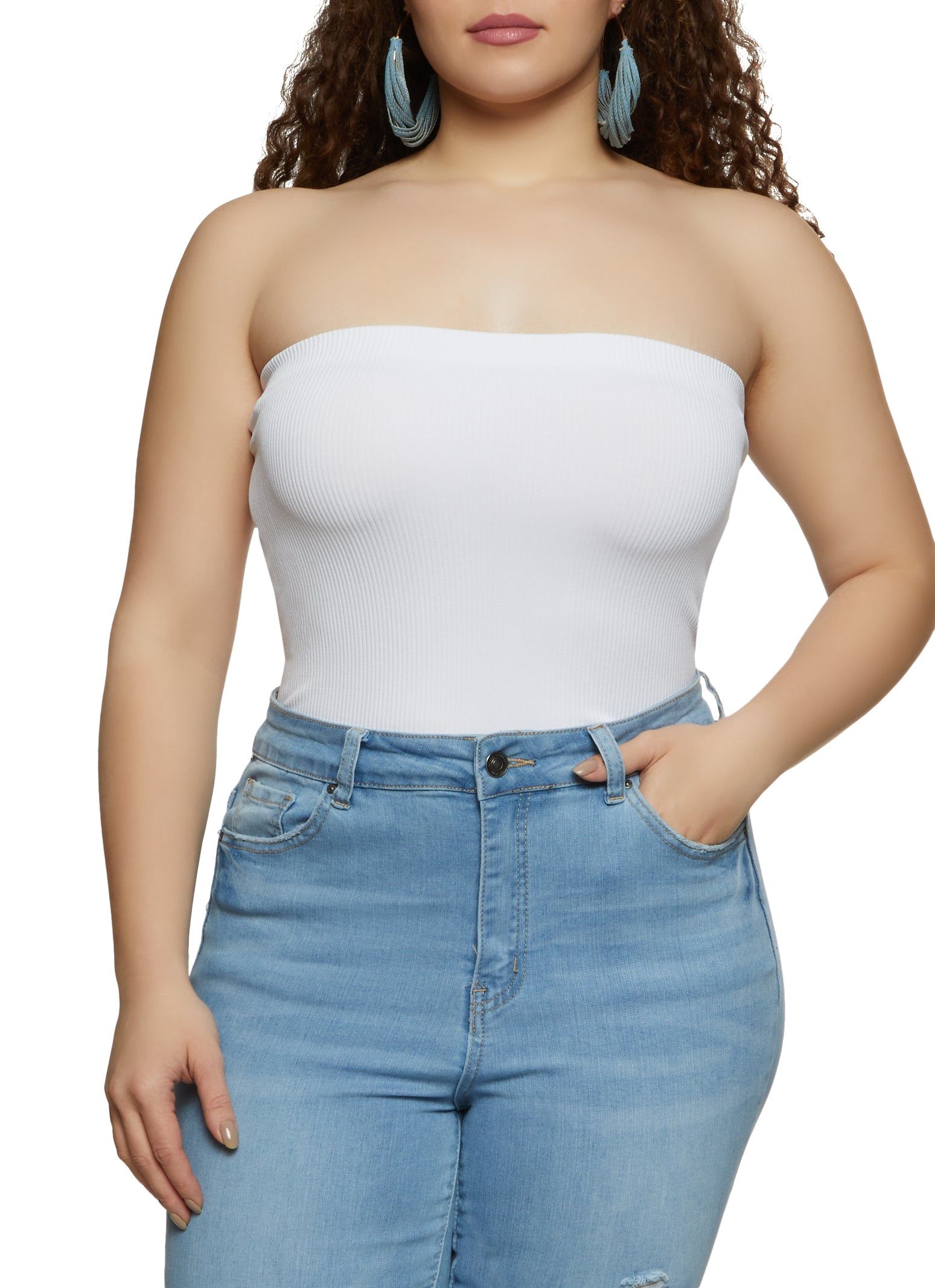 Plus Size Seamless Body Contour Strapless Bodysuit sold by Rainbow product image thumbnail 2