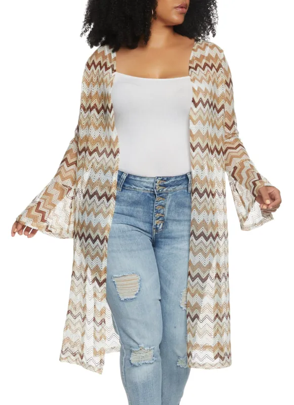 Plus Size Chevron Knit Duster sold by Rainbow