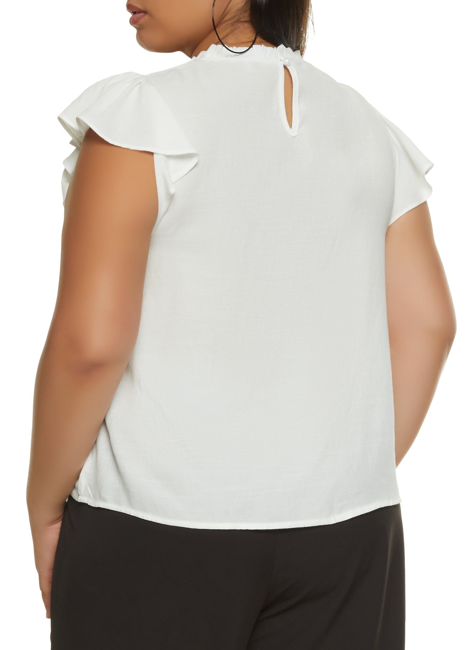 Plus Size Crochet Detail Yoke Blouse sold by Rainbow product image thumbnail 2