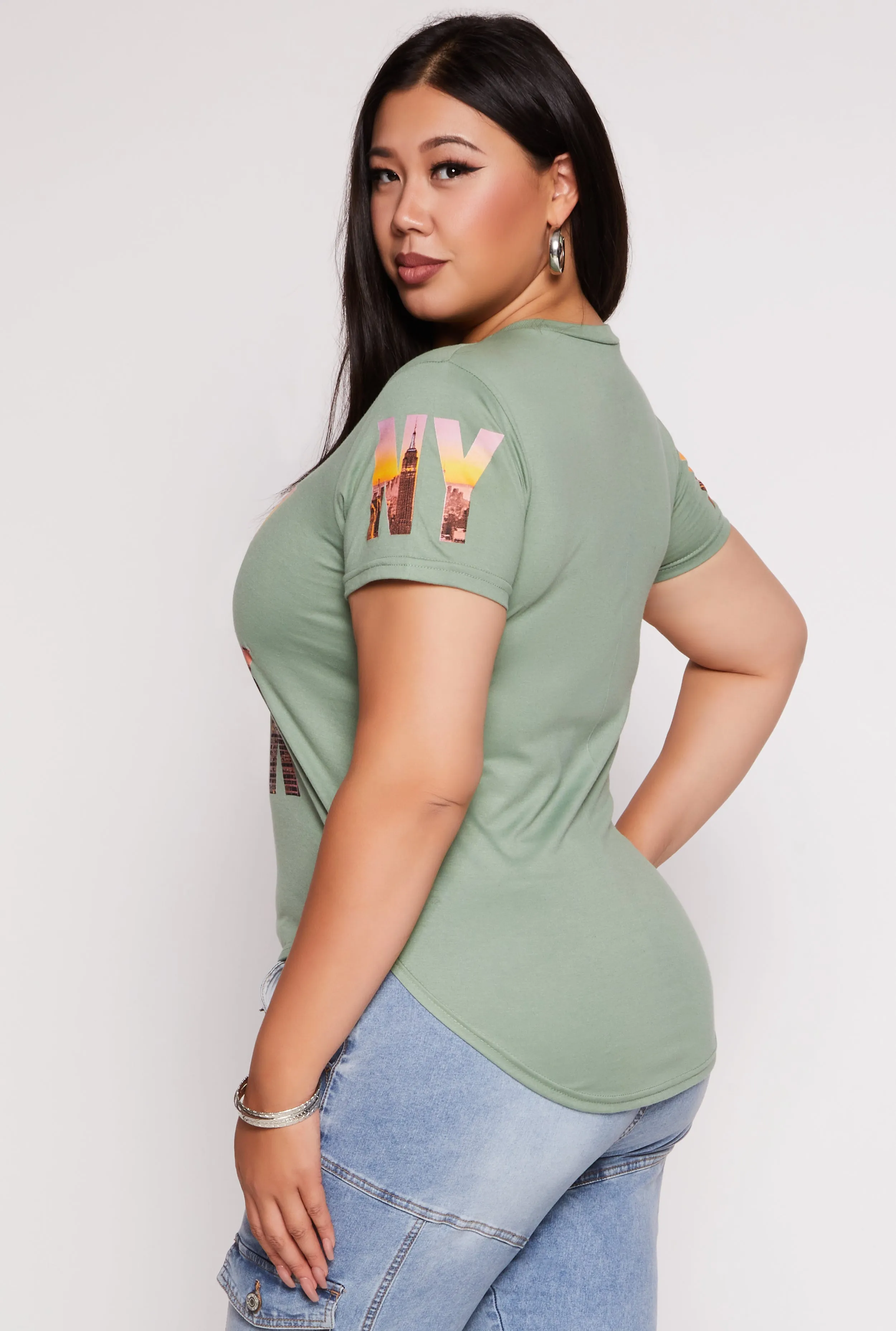 Plus Size New York Graphic High Low Tee sold by Rainbow product image thumbnail 3
