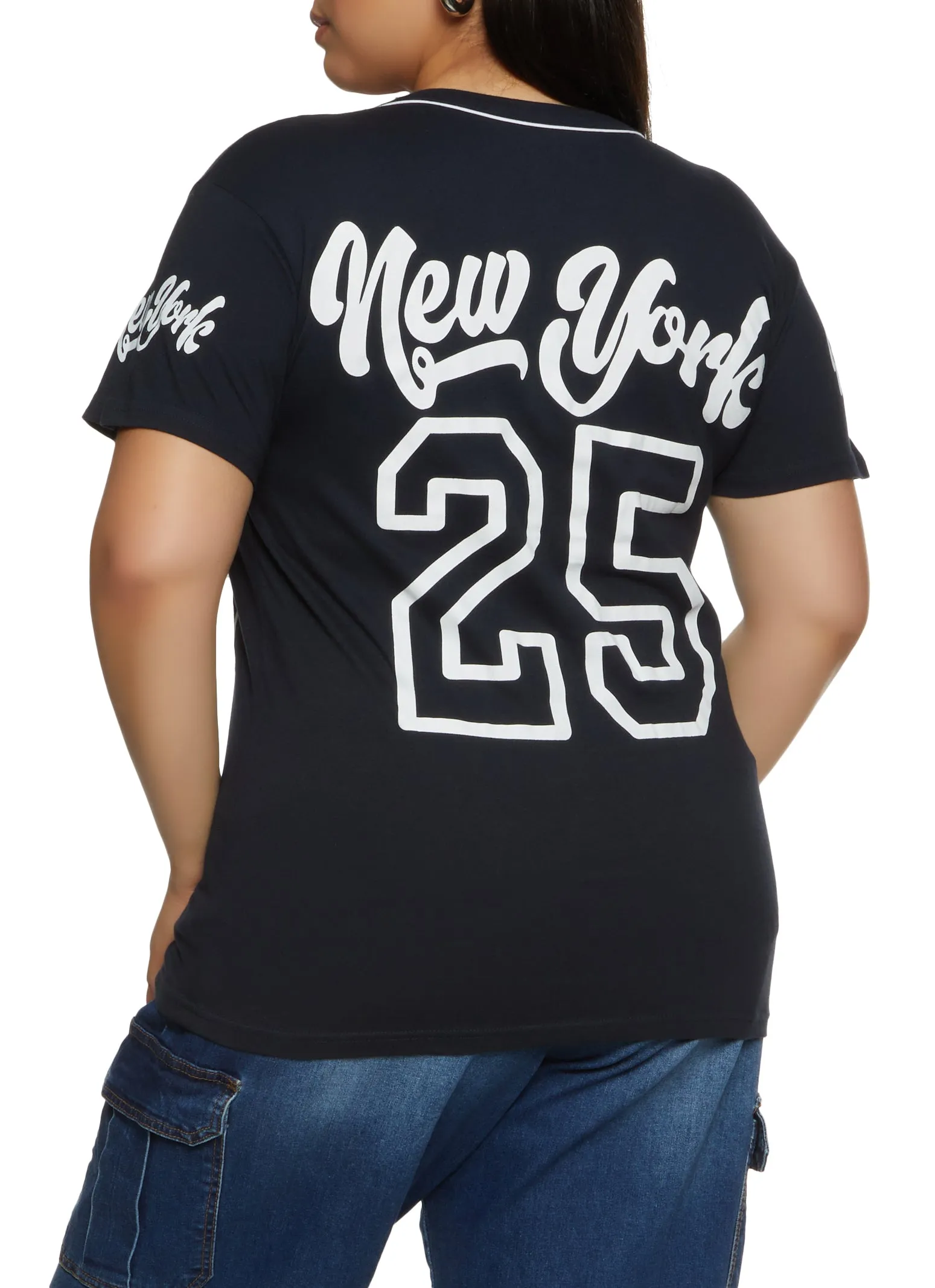 Plus Size New York 25 Baseball Jersey sold by Rainbow product image thumbnail 2