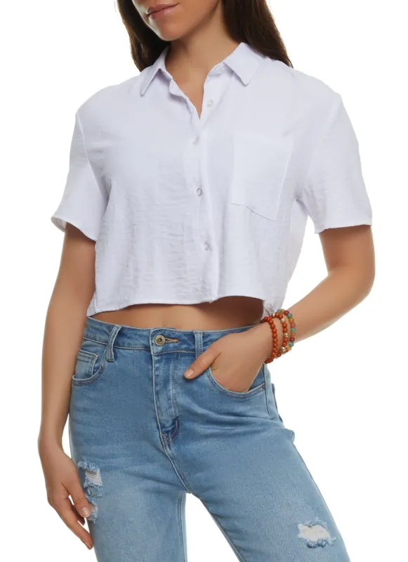 Short Sleeve Cropped Shirt sold by Rainbow