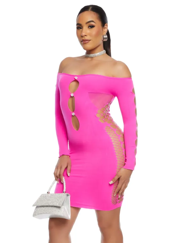Seamless Off the Shoulder Cut Out Mini Dress sold by Rainbow