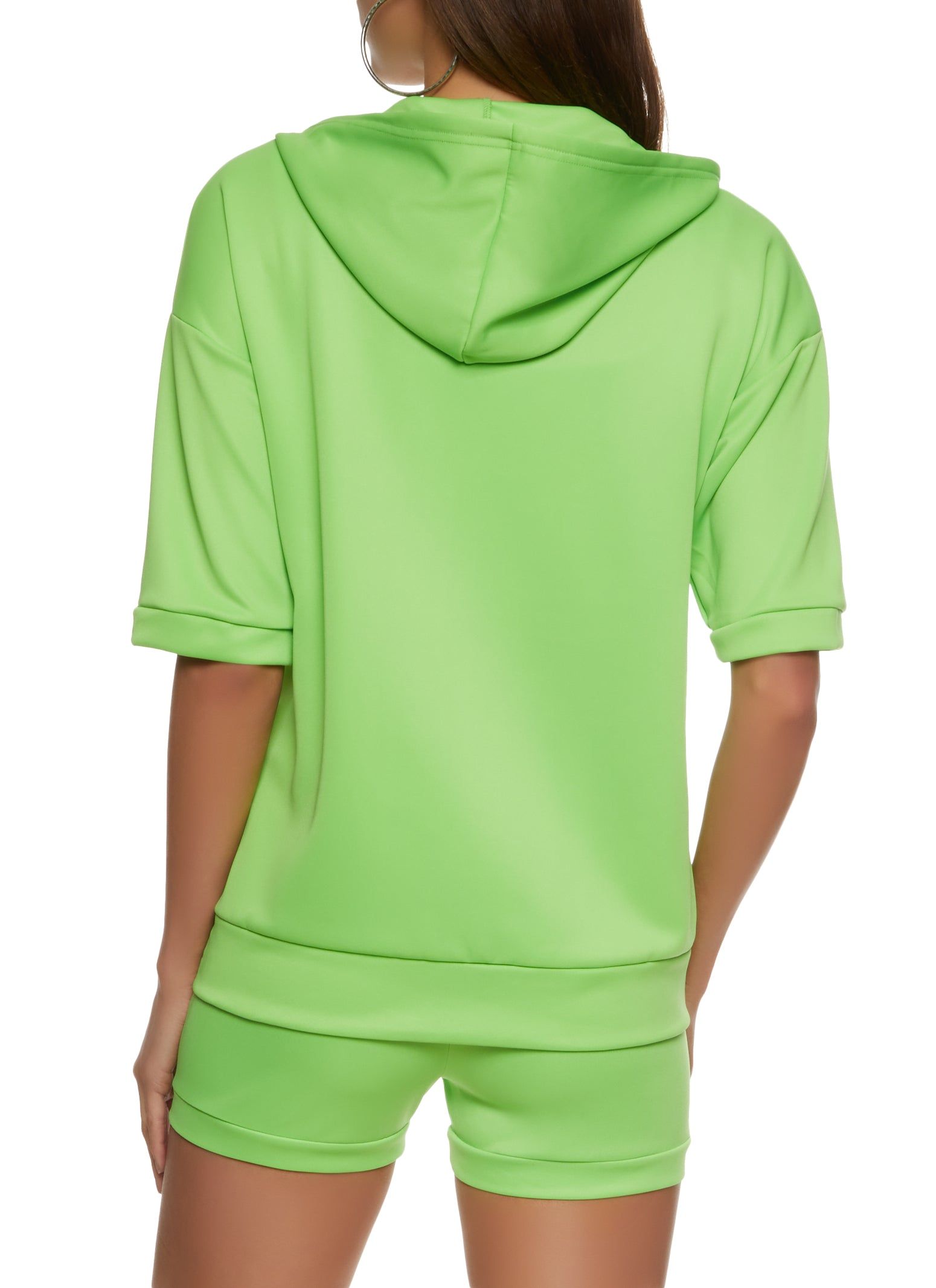 Short Sleeve Zip Up Hoodie sold by Rainbow product image thumbnail 3