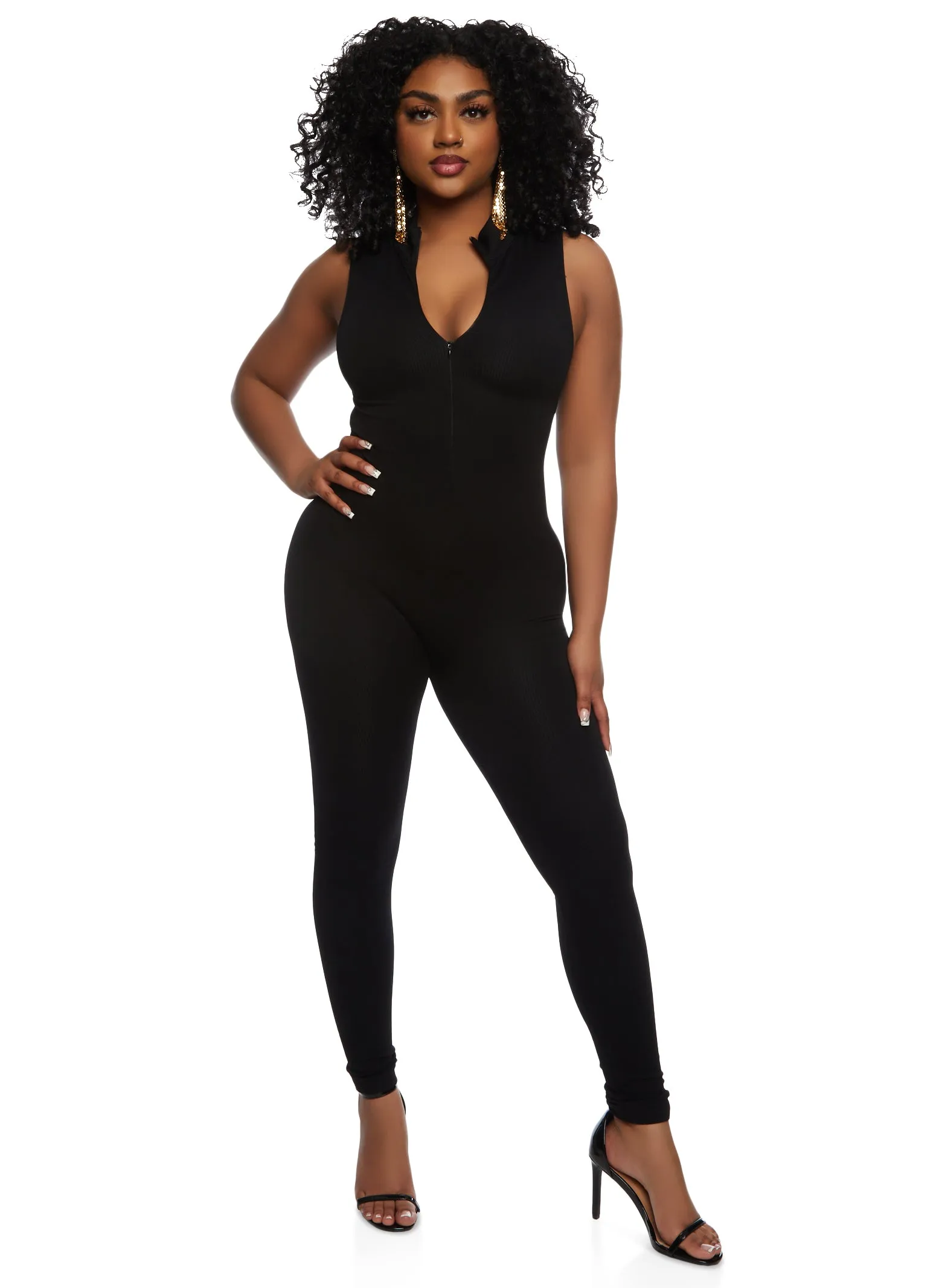 Seamless Ribbed Mock Neck Jumpsuit sold by Rainbow product image thumbnail 2