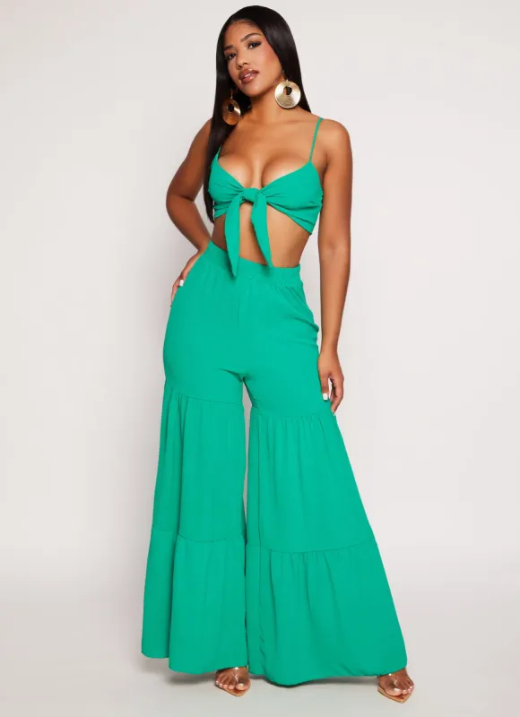 High Waisted Tiered Wide Leg Pants sold by Rainbow