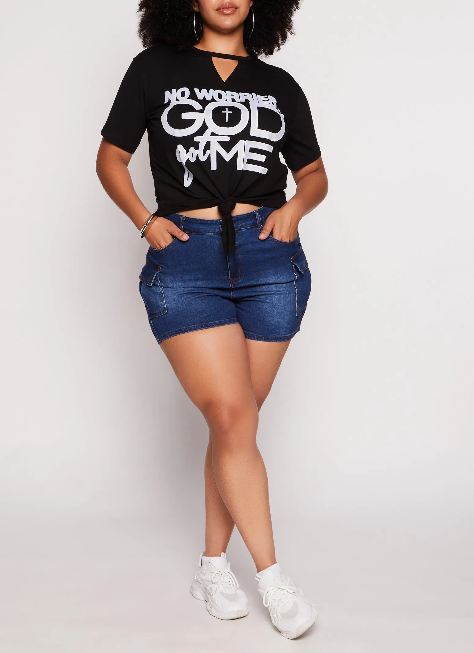 Plus Size No Worries God Got Me Graphic Tee sold by Rainbow product image thumbnail 2