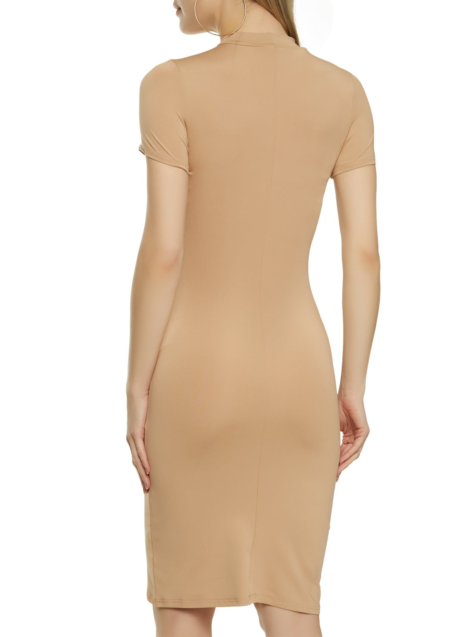 Short Sleeve Mock Neck Mini Dress sold by Rainbow product image thumbnail 3