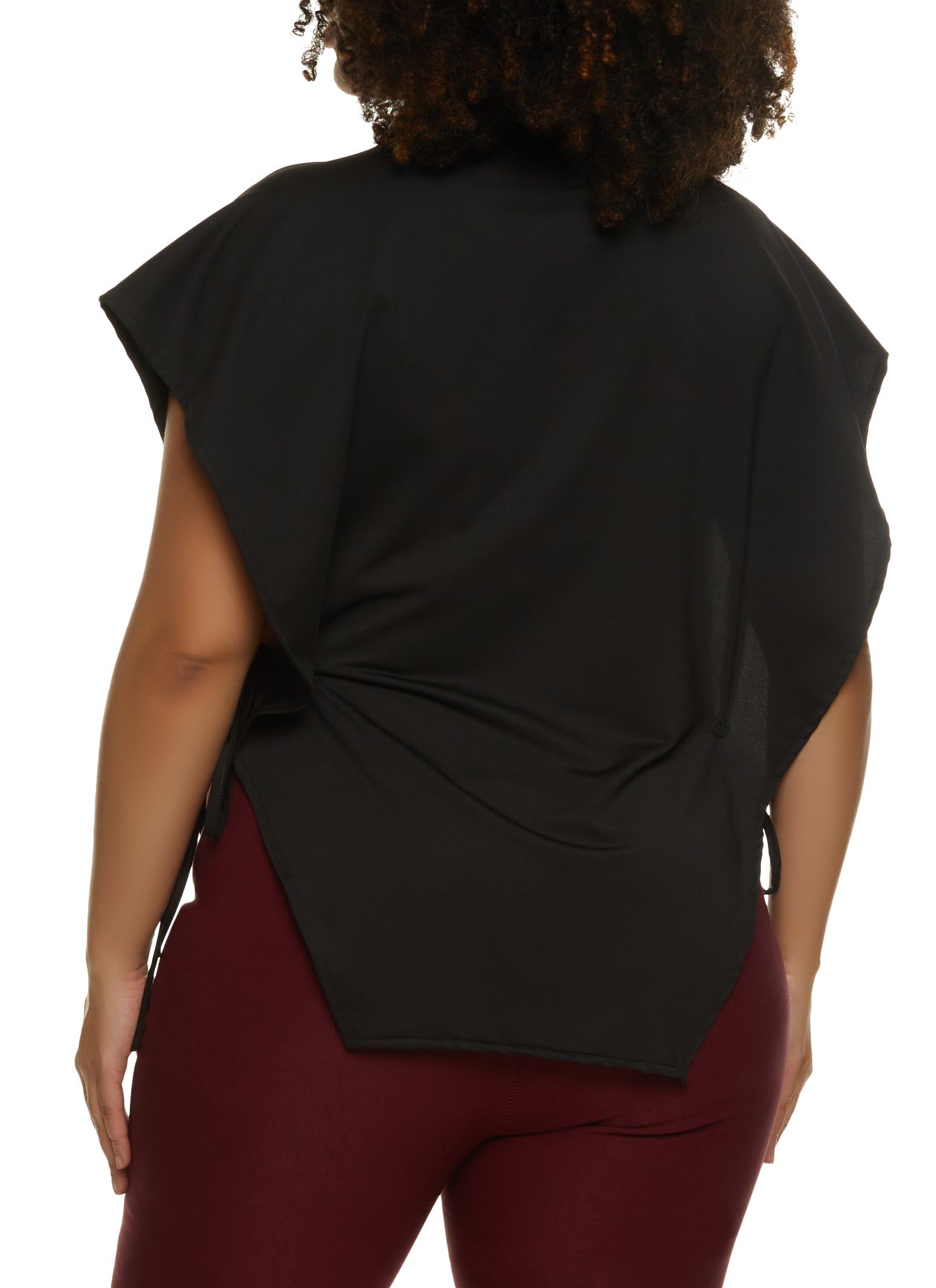 Plus Size Open Tie Side Half Button Top sold by Rainbow product image thumbnail 2