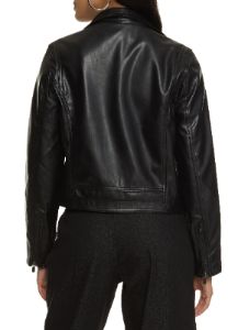 Faux Leather Zip Sleeve Moto Jacket sold by Rainbow