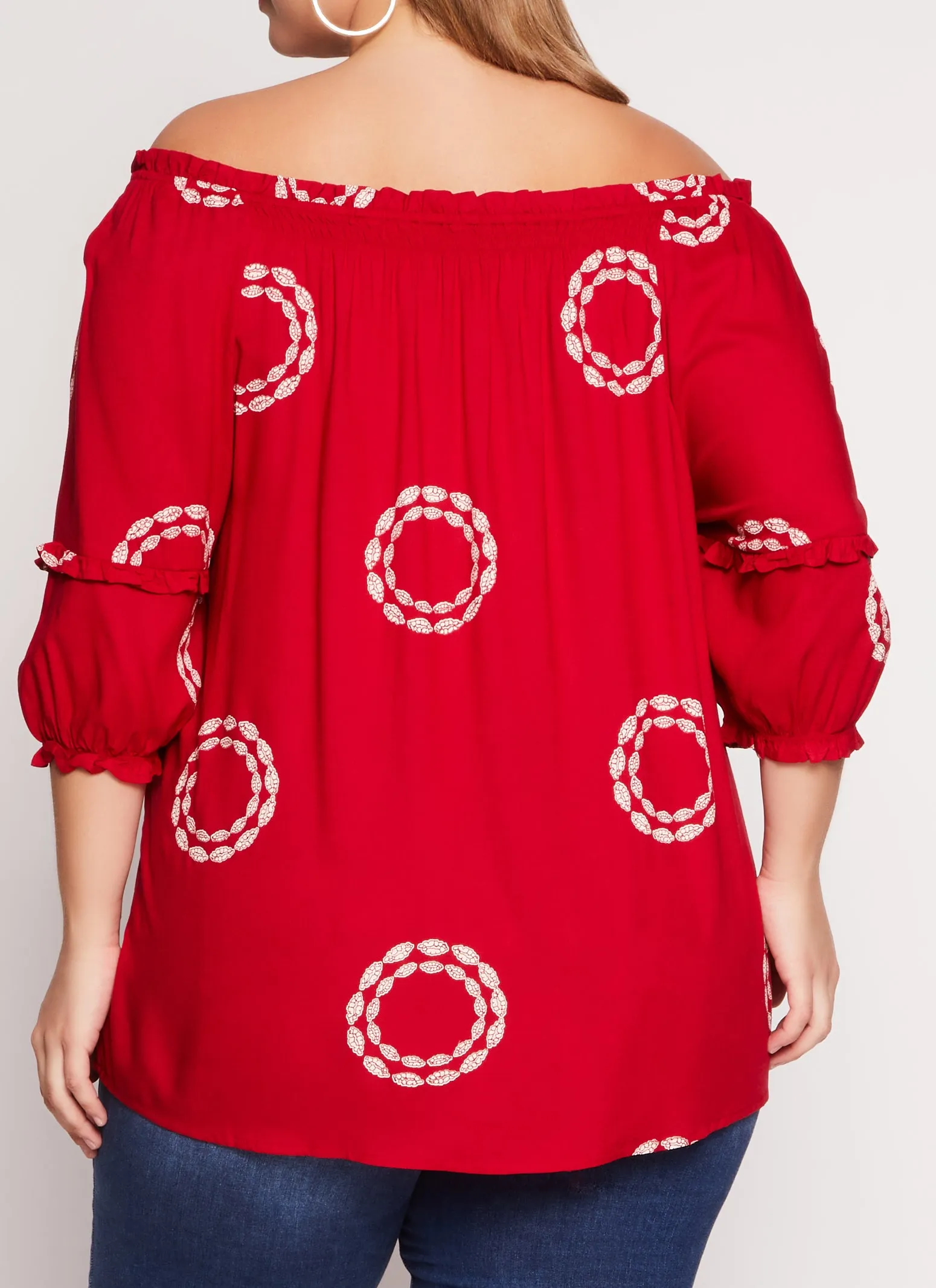 Plus Size Printed Off The Shoulder Blouse sold by Rainbow product image thumbnail 3