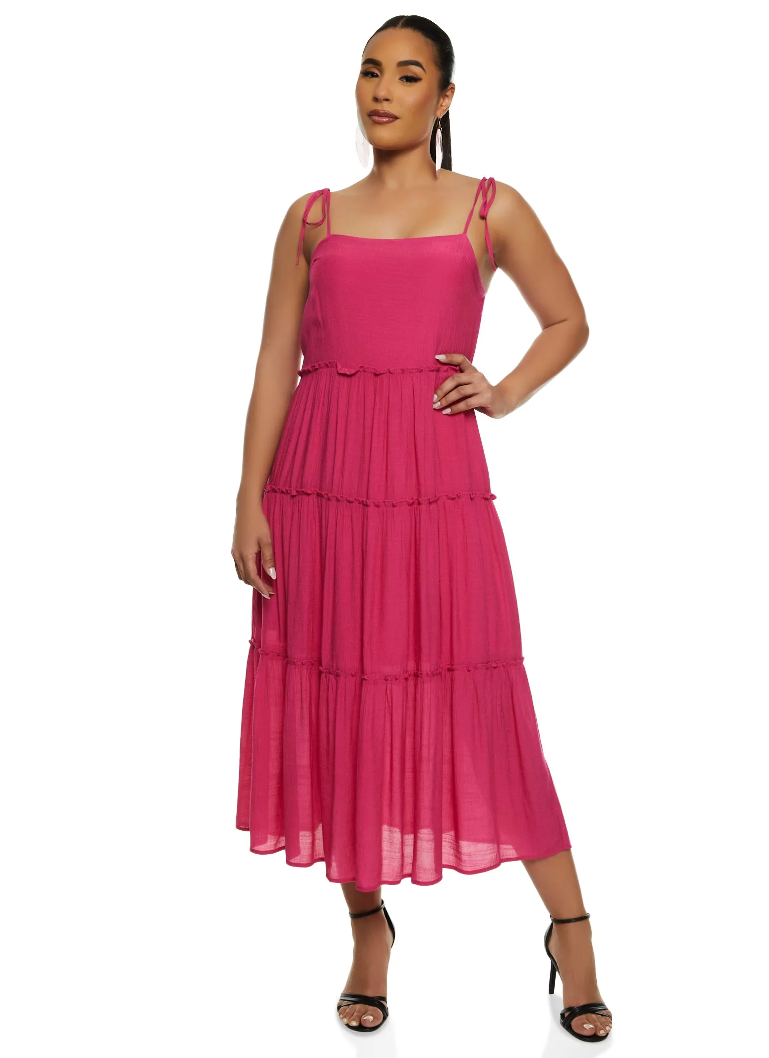 Tie Strap Tiered Midi Dress sold by Rainbow product image thumbnail 2