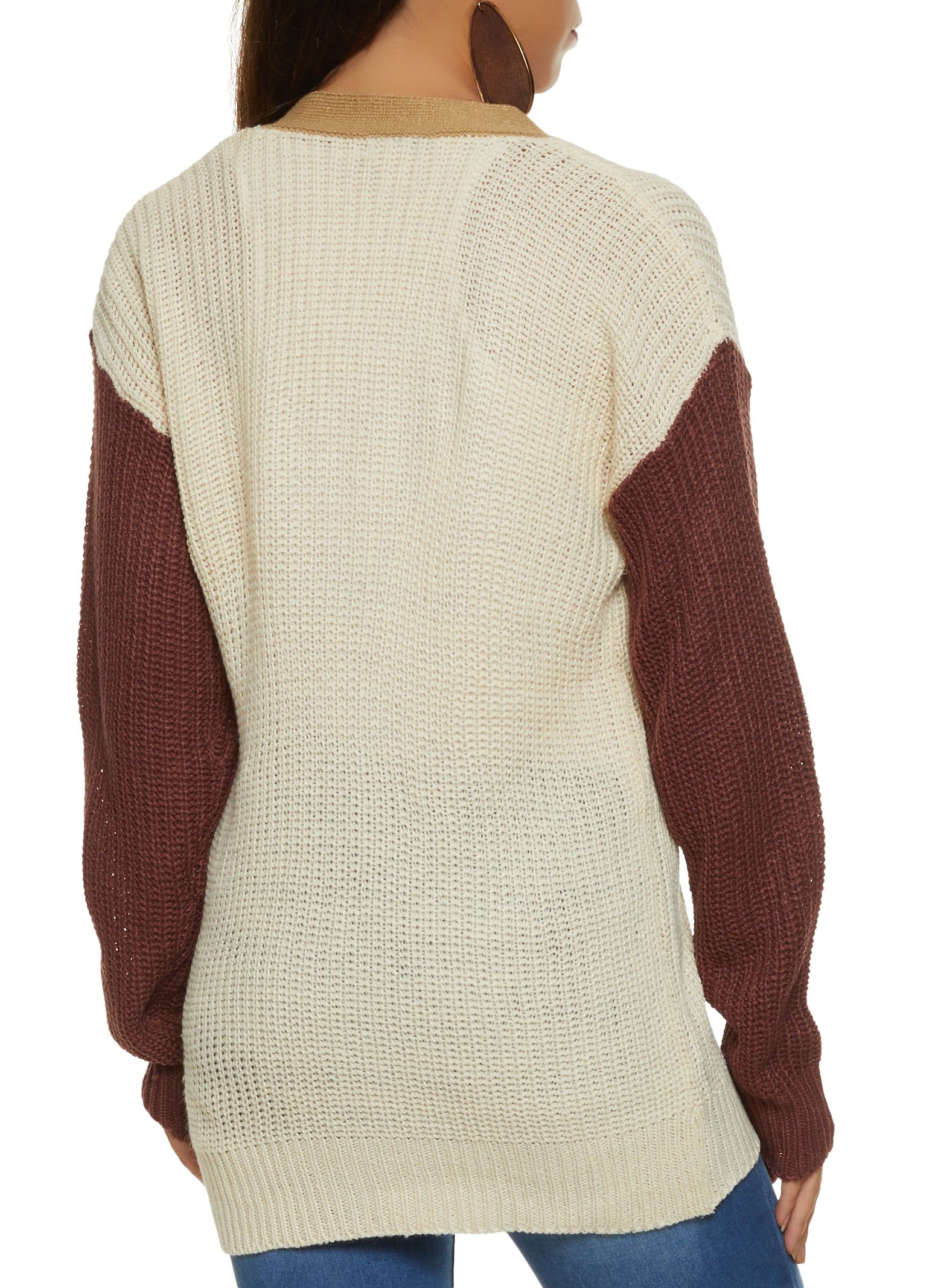 Color Block Button Front Cardigan sold by Rainbow product image thumbnail 2