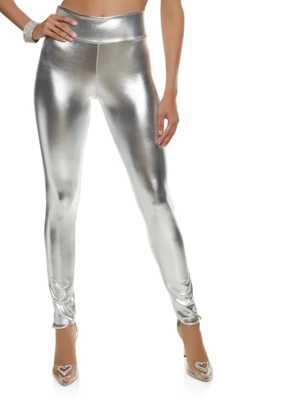 Faux Leather High Waist Leggings sold by Rainbow