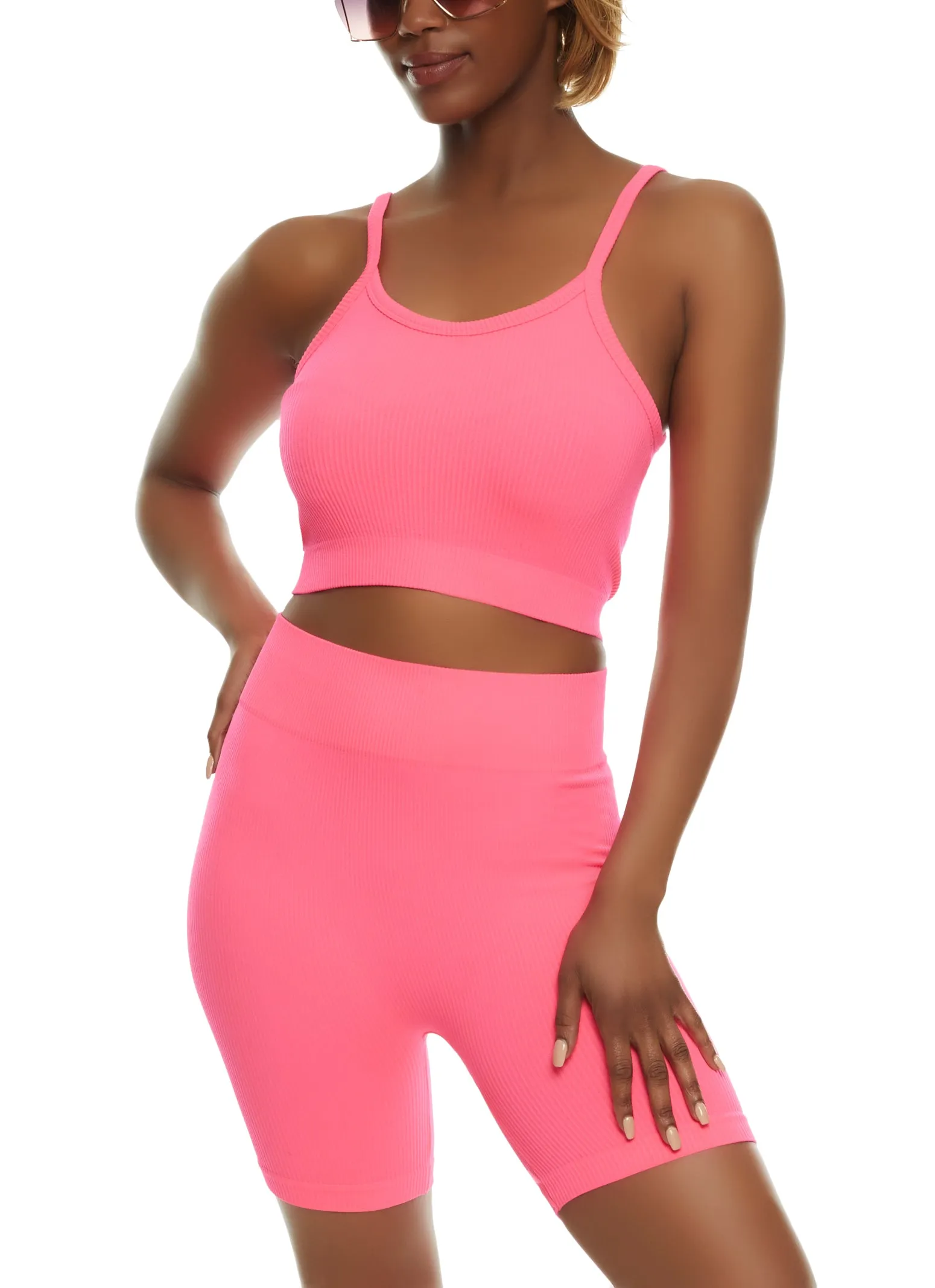 Ribbed Knit Seamless Sleeveless Crop Top sold by Rainbow product image thumbnail 2