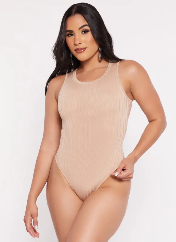 Daisy Ribbed Knit Crew Neck Sleeveless Bodysuit sold by Rainbow