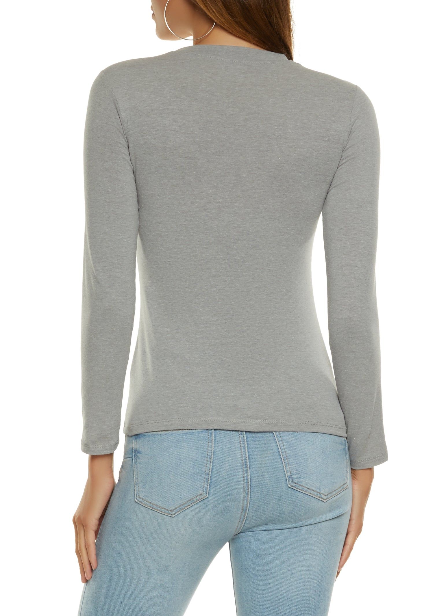 Basic Long Sleeve Crew Neck Tee sold by Rainbow product image thumbnail 2