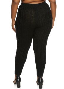Plus Size Cable Knit Leggings sold by Rainbow