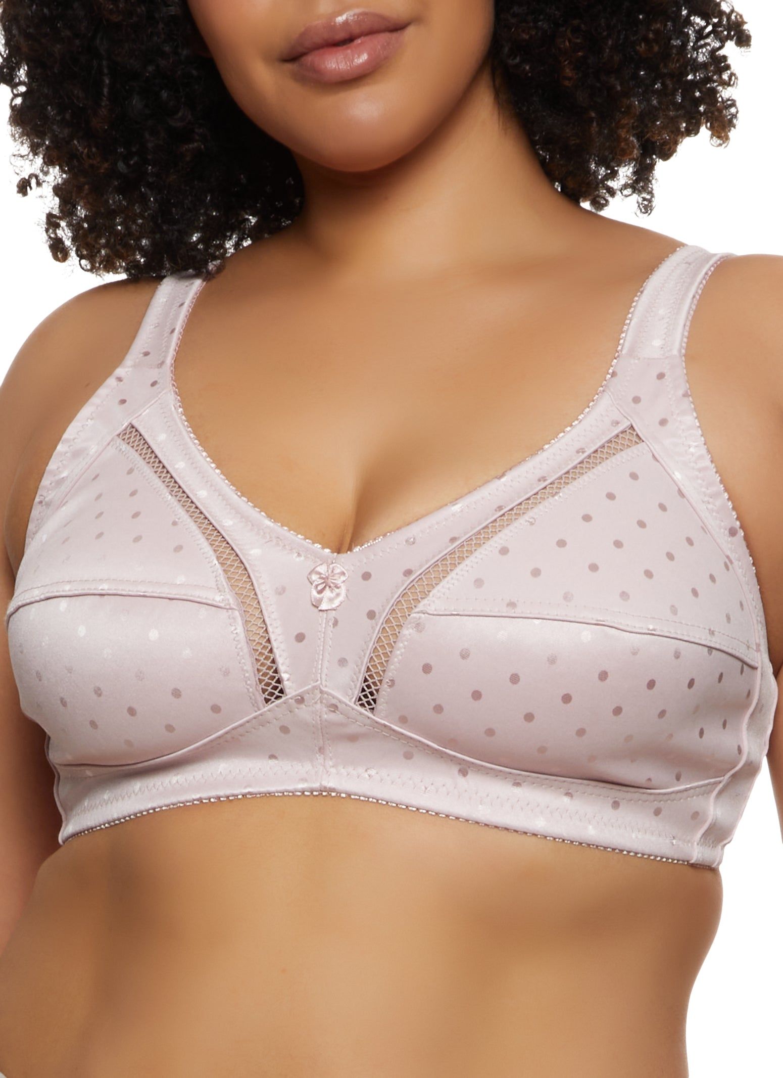 Plus Size 2 Pack Polka Dot Print Wireless Bra sold by Rainbow product image thumbnail 4