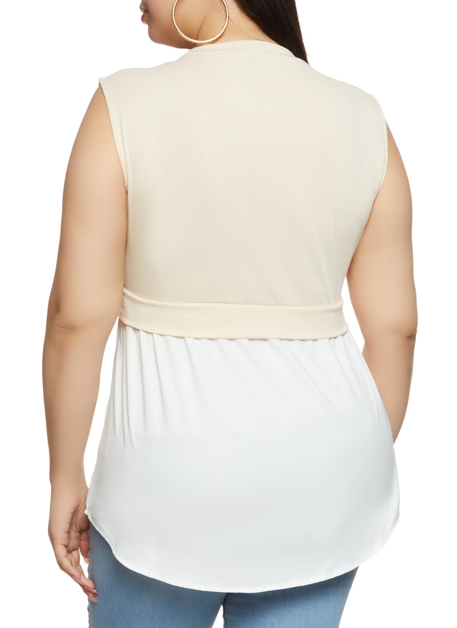 Plus Size Sleeveless Ribbed Sweater Vest Shirt sold by Rainbow product image thumbnail 2