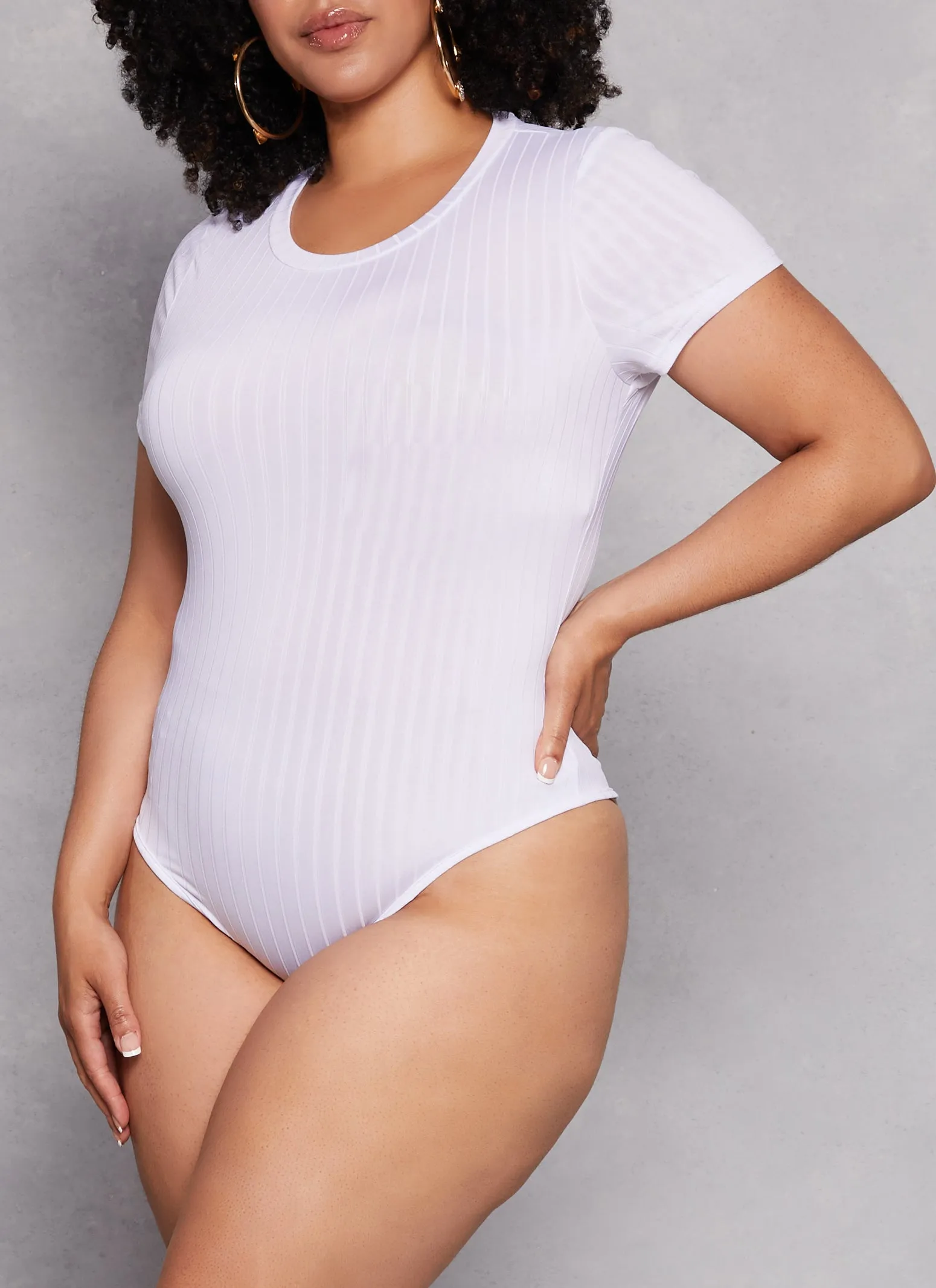Plus Size Daisy Ribbed Knit Bodysuit sold by Rainbow