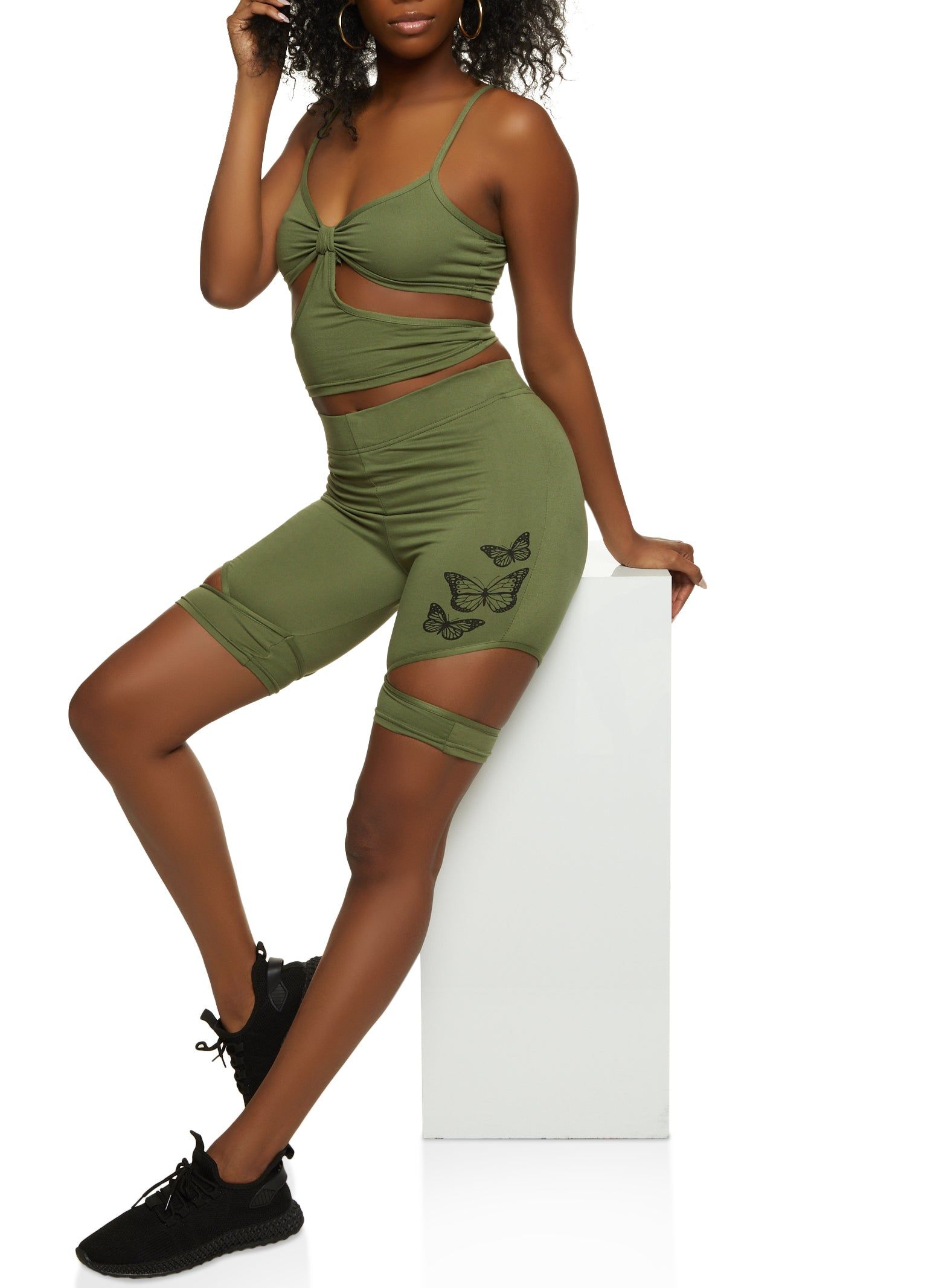 Cut Out Ruched Crop Top sold by Rainbow product image thumbnail 2