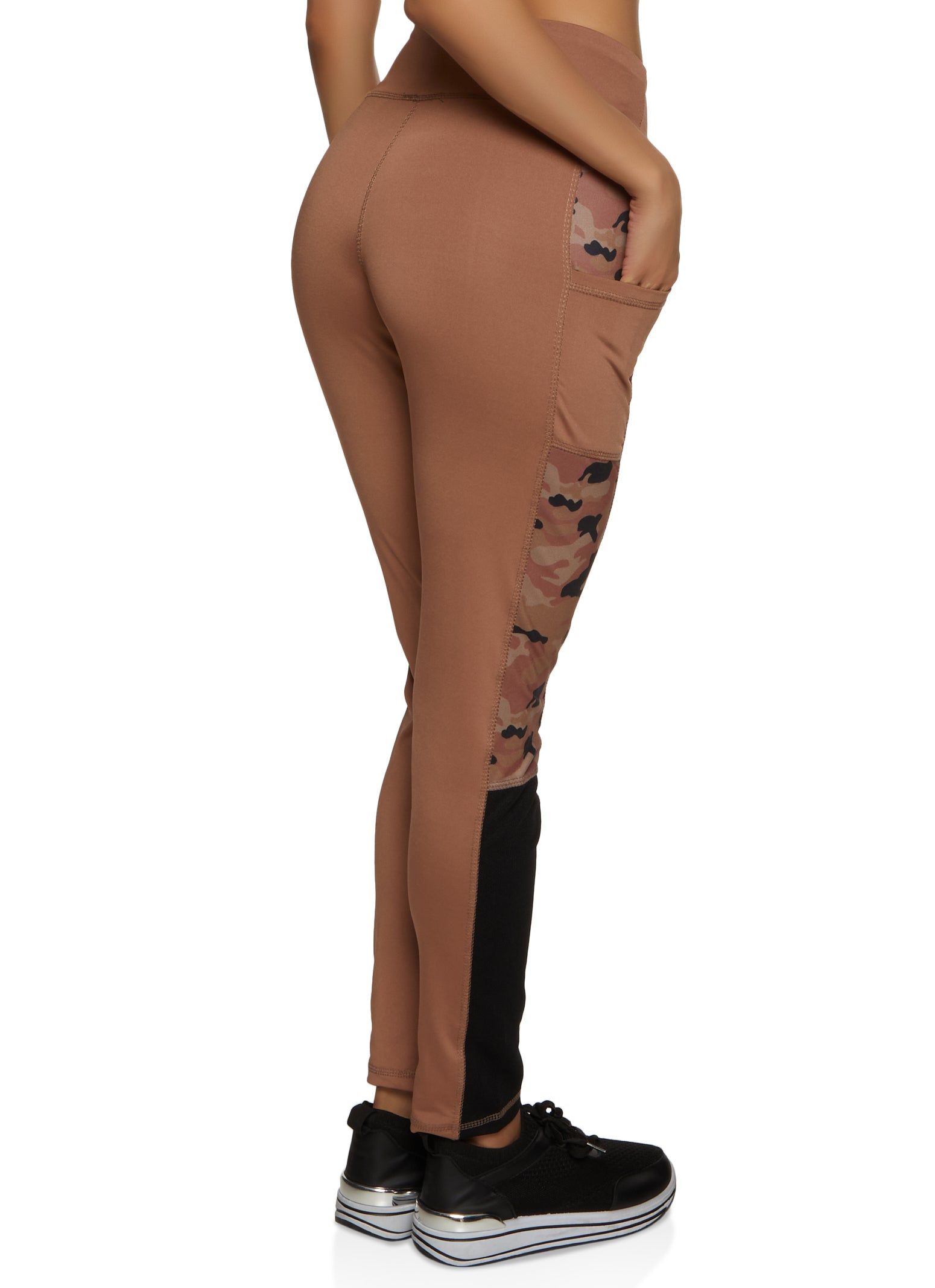 Camo Color Block Cell Phone Pocket Leggings sold by Rainbow product image thumbnail 2
