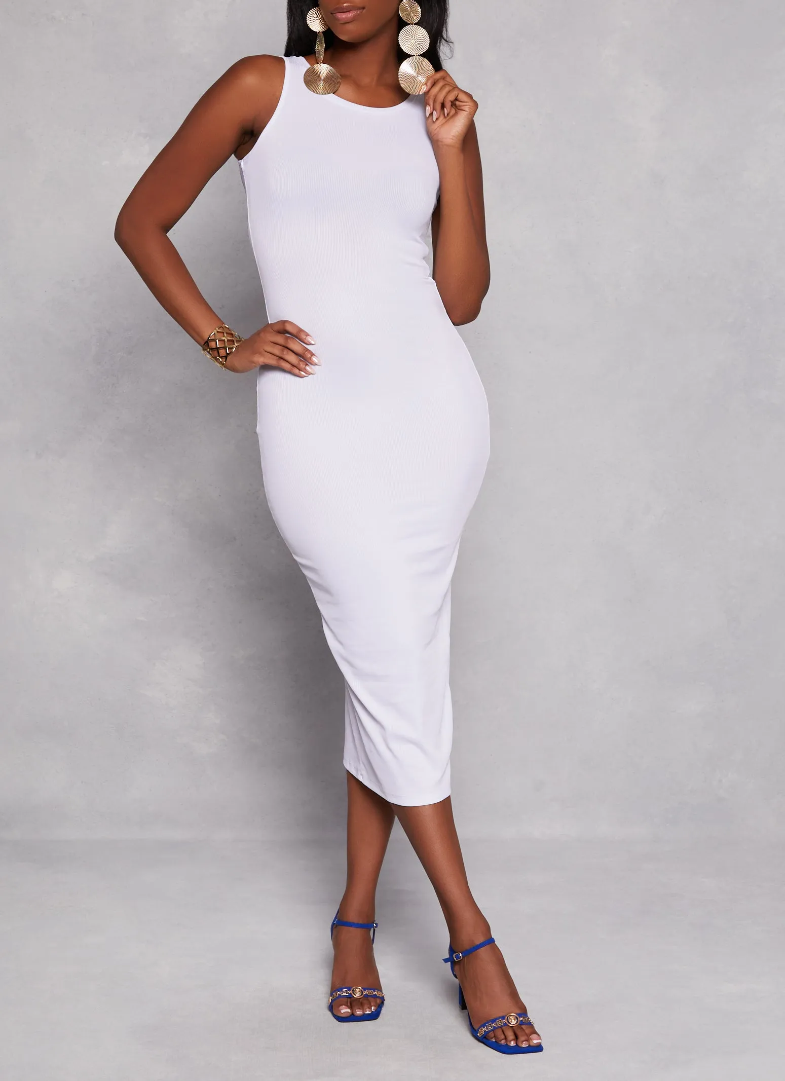 Daisy Ribbed Crew Neck Maxi Tank Dress sold by Rainbow