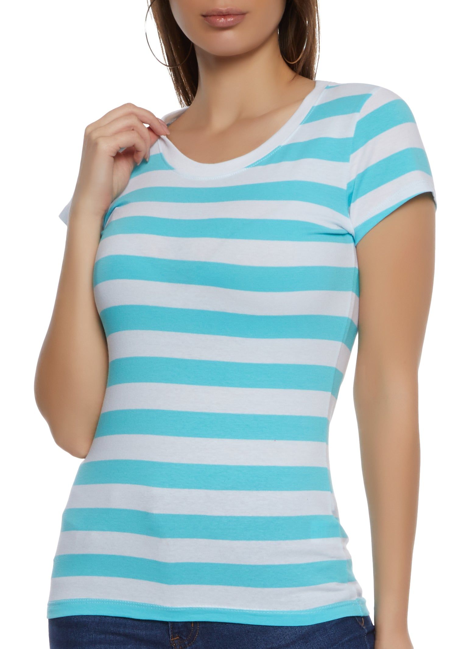 Striped Crew Neck Tee sold by Rainbow