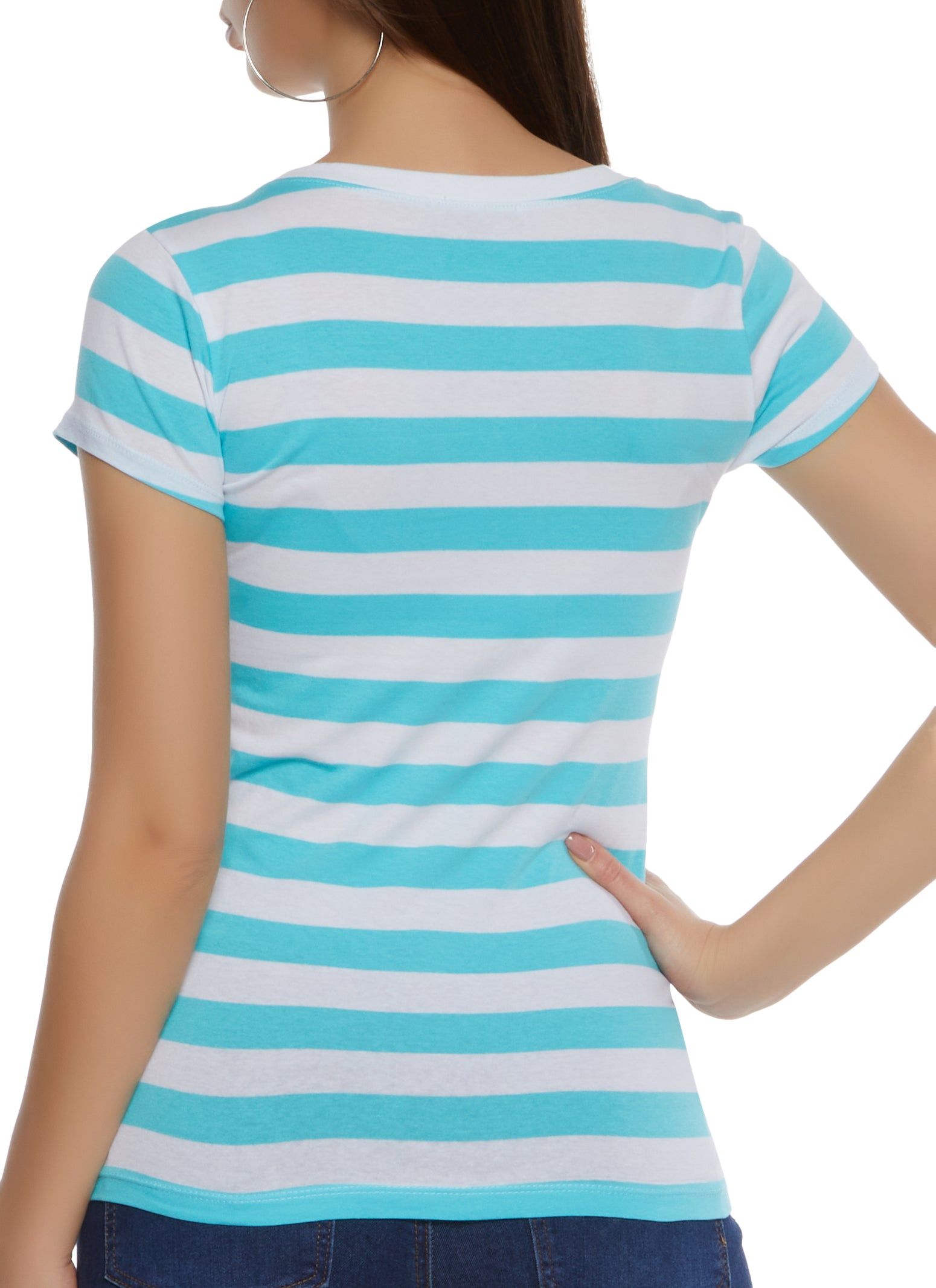 Striped Crew Neck Tee sold by Rainbow product image thumbnail 2