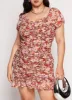 Plus Size Haute Monde Floral Chiffon Peasant Dress sold by Rainbow