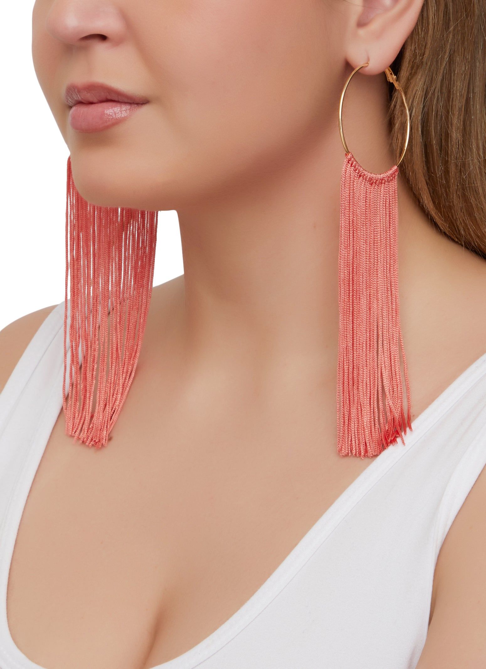 Fringe Tassel Hoop Earrings sold by Rainbow