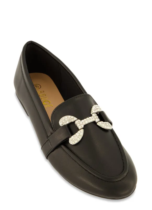 Rhinestone Horsebit Buckle Flats sold by Rainbow