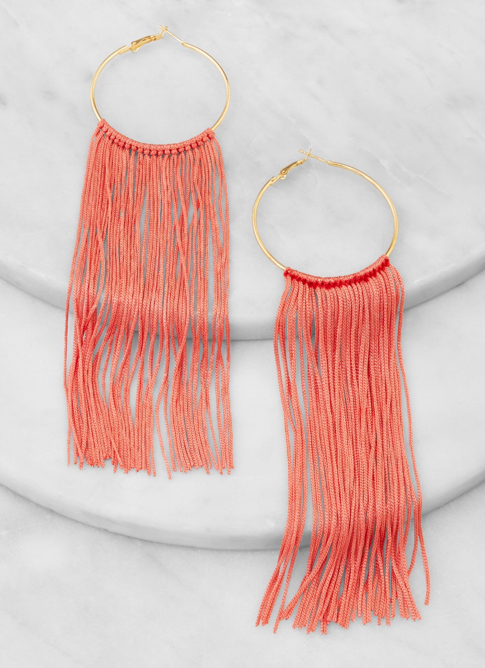 Fringe Tassel Hoop Earrings sold by Rainbow product image thumbnail 2