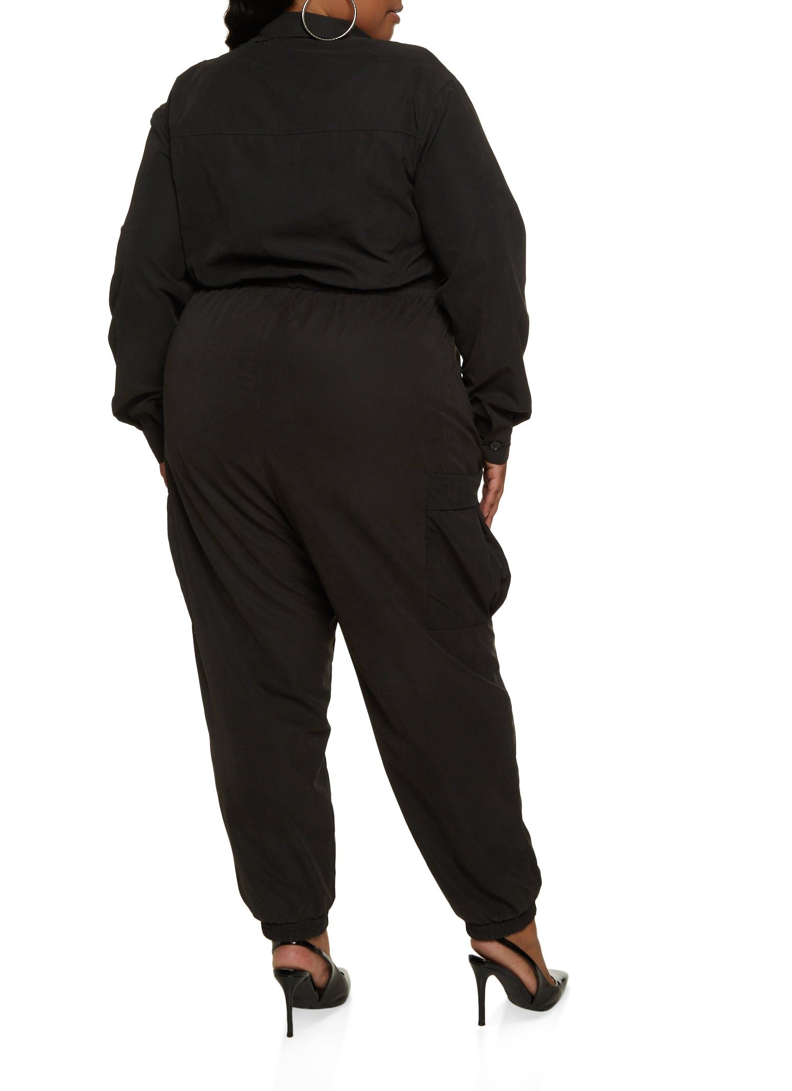 Plus Size Zip Up Cargo Jumpsuit sold by Rainbow product image thumbnail 3