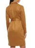 Faux Suede Tie Waist Belted Wrap Coat sold by Rainbow