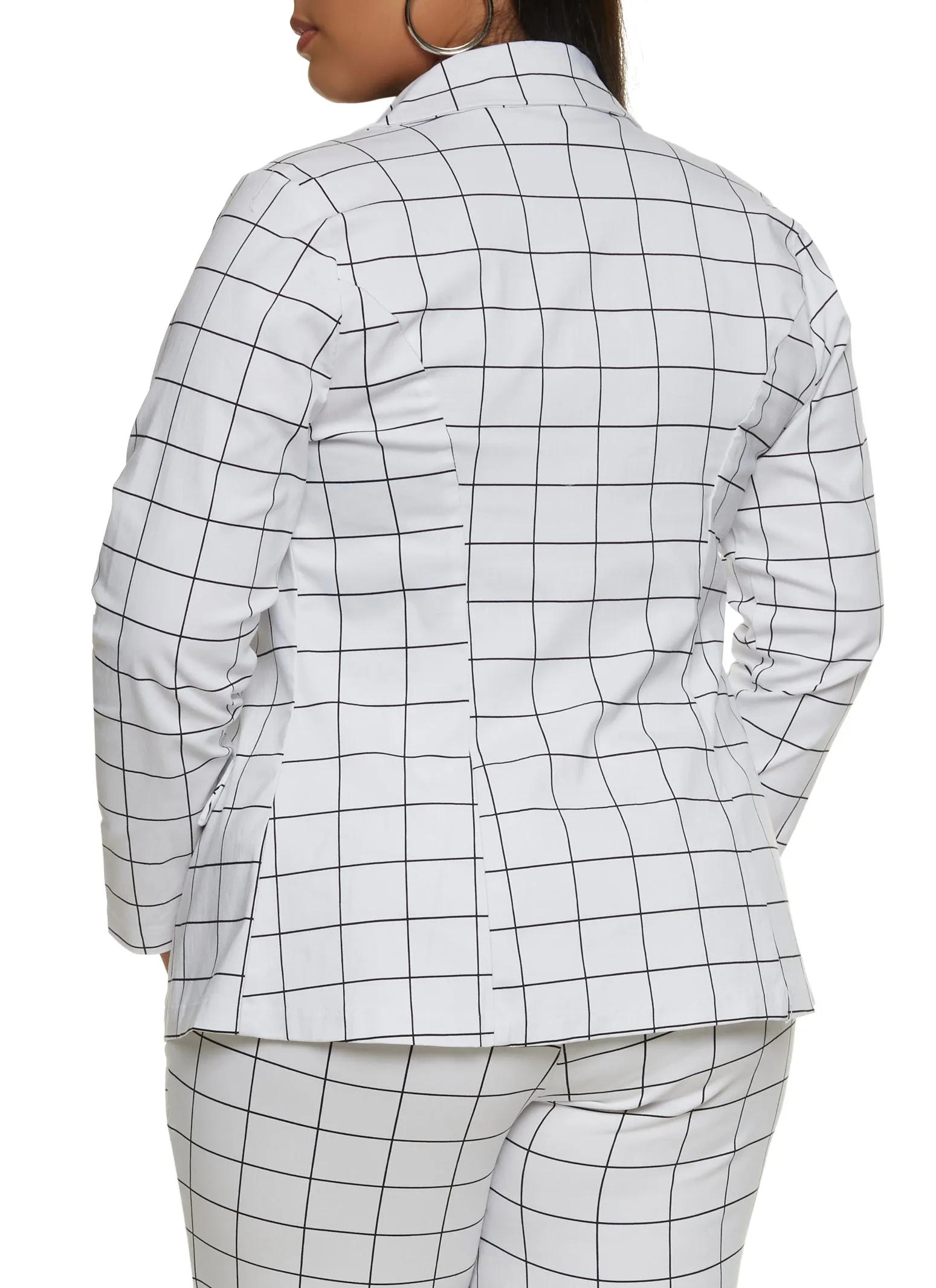 Plus Size Windowpane Print Blazer sold by Rainbow product image thumbnail 5