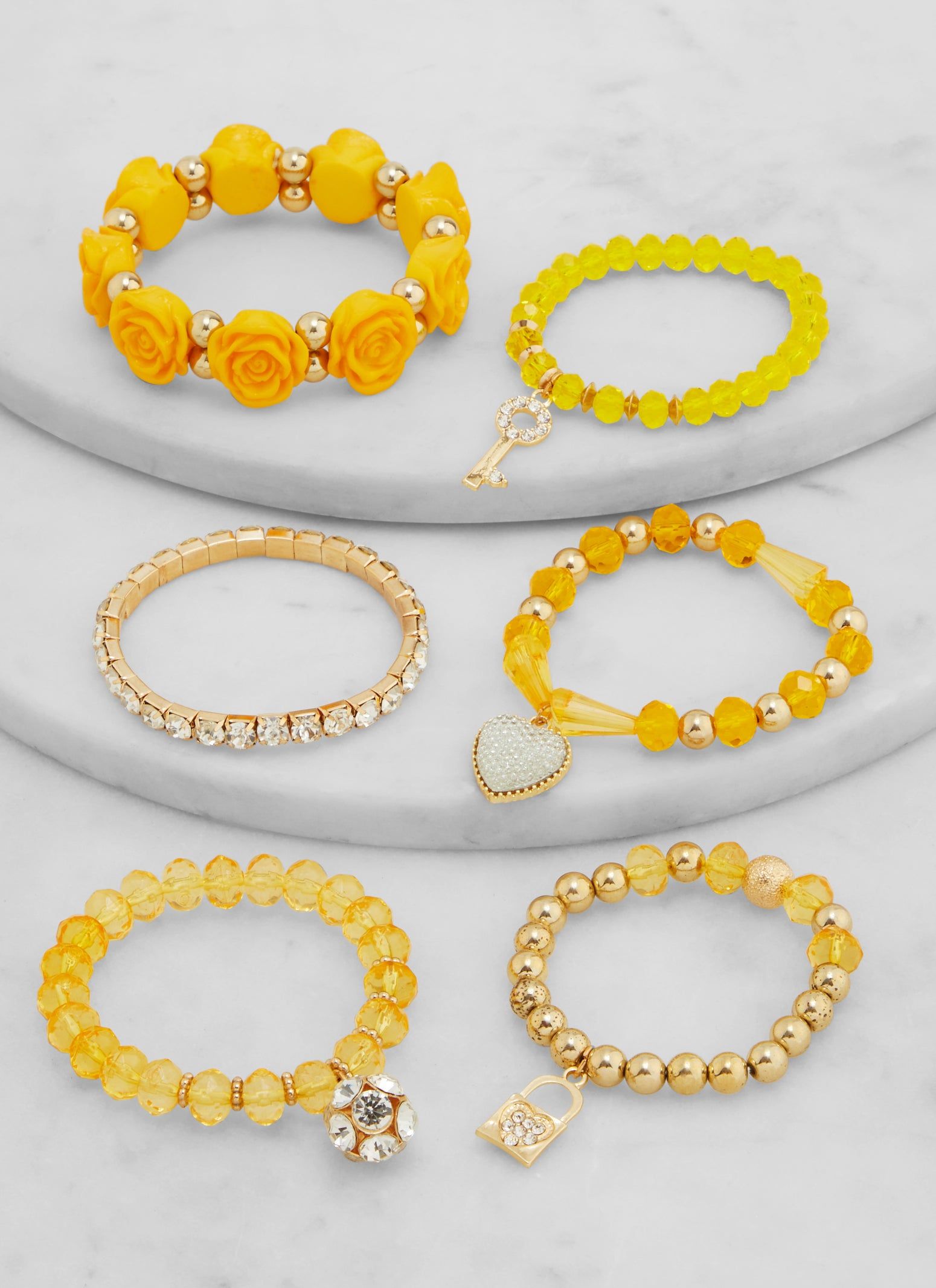 Set of 6 Rhinestone Beaded Stretch Bracelets sold by Rainbow product image thumbnail 2