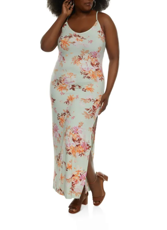 Plus Size Haute Monde Floral Cami Maxi Dress sold by Rainbow
