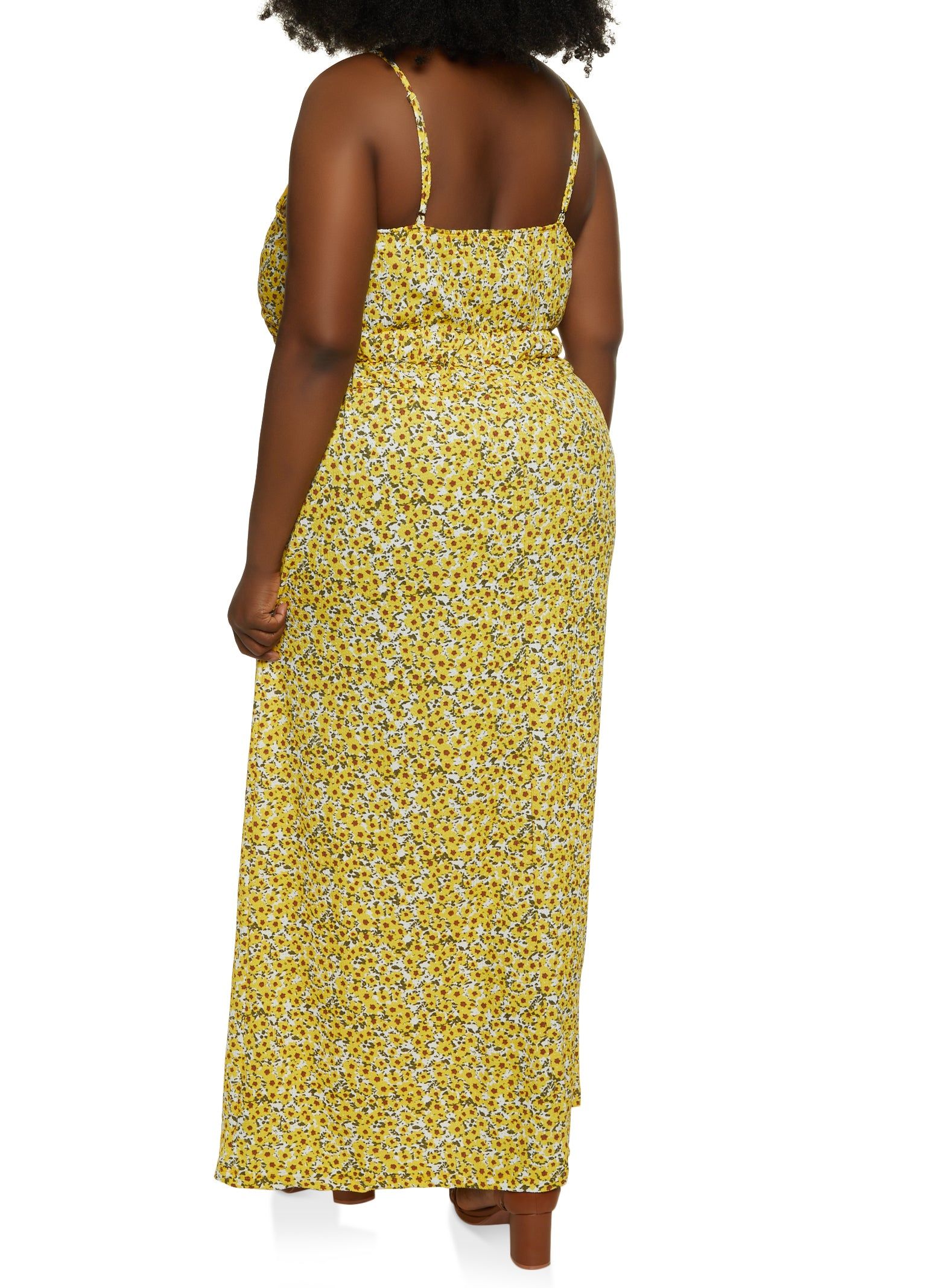 Plus Size Floral Ruched Waist Maxi Dress sold by Rainbow product image thumbnail 3