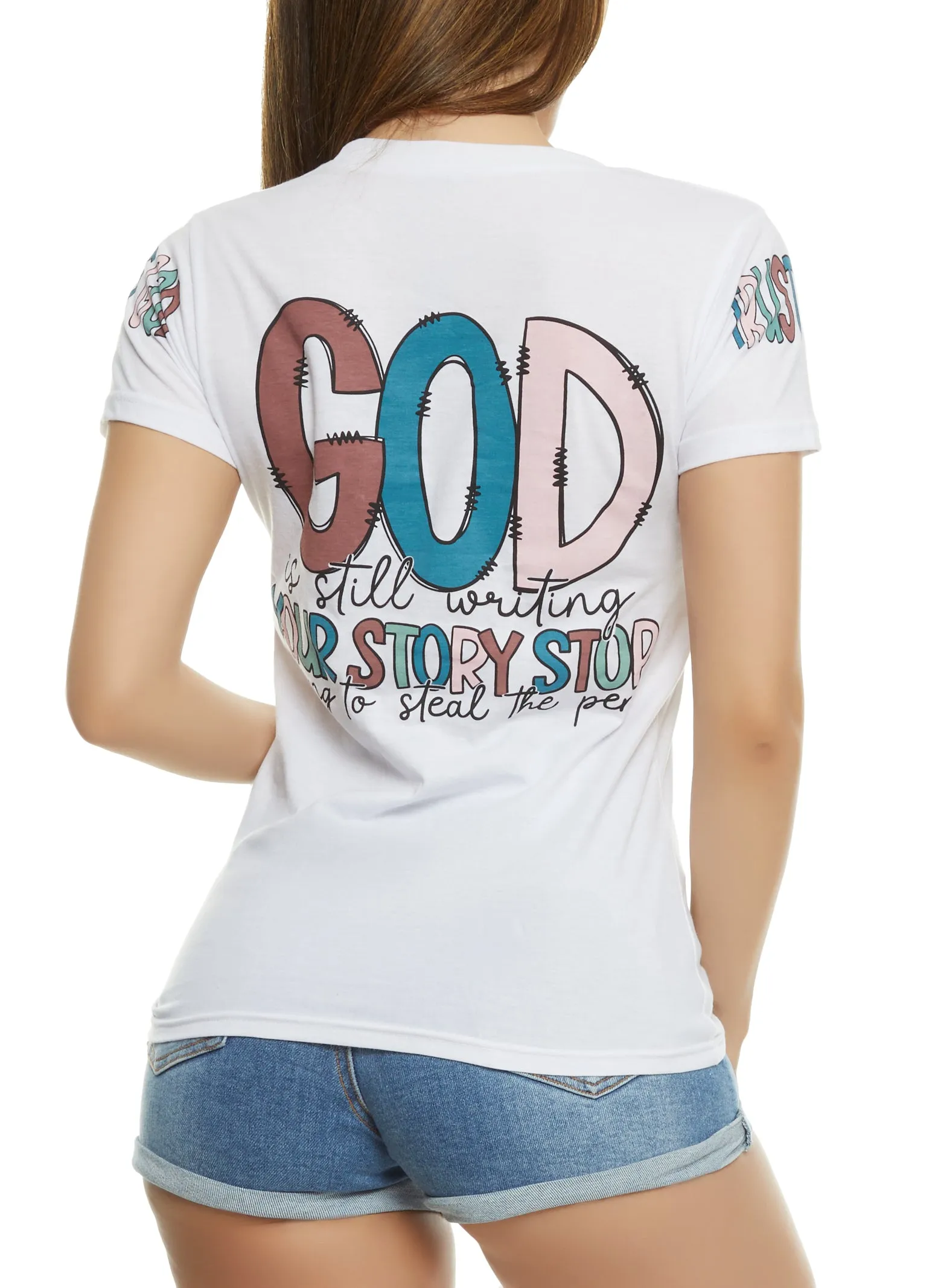 Trust God Short Sleeve Graphic Tee sold by Rainbow