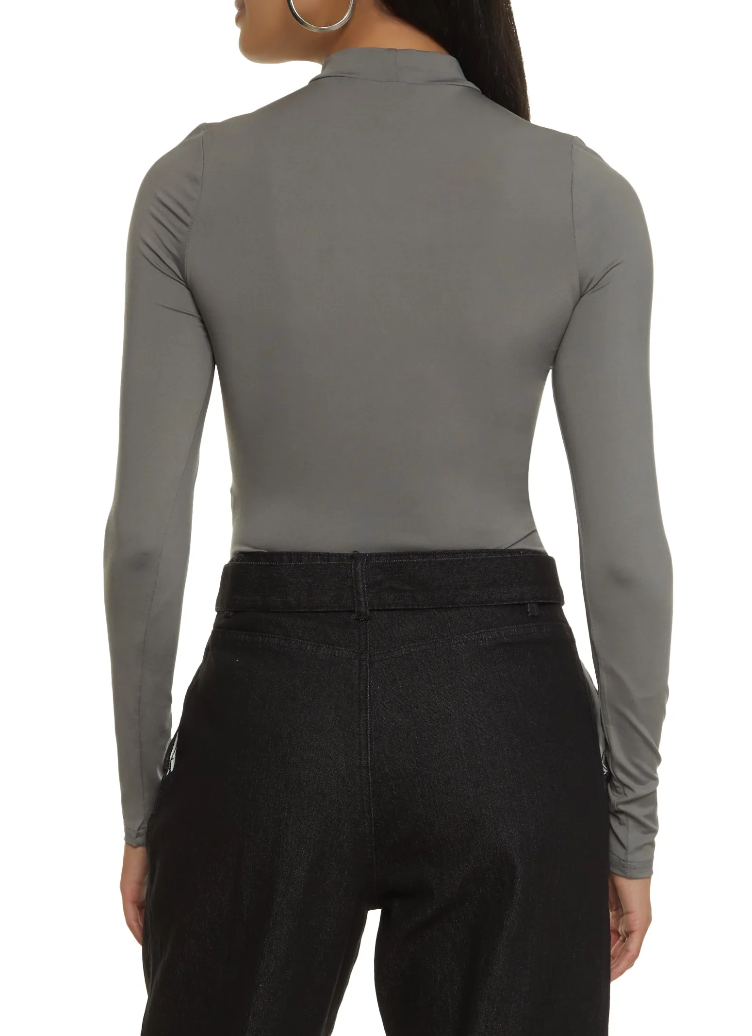 Solid Mock Neck Long Sleeve Bodysuit sold by Rainbow product image thumbnail 3