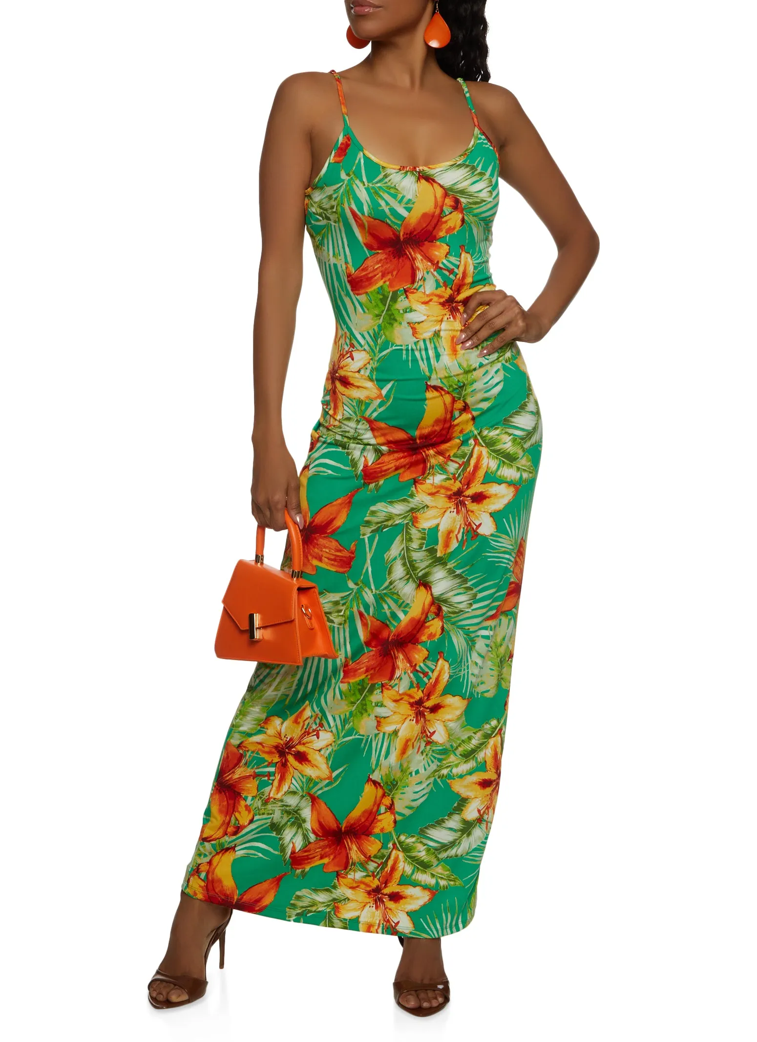 Haute Monde Floral Print Cami Maxi Dress sold by Rainbow