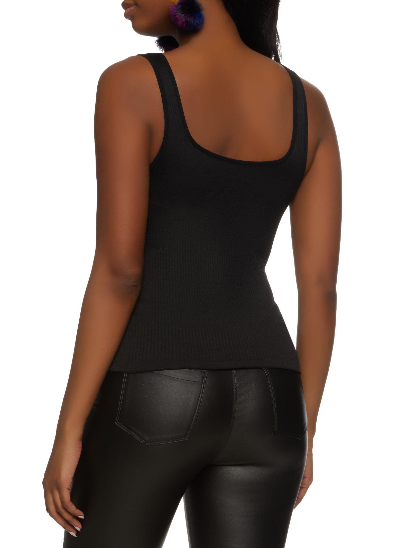 Seamless Ribbed Knit Lettuce Edge Tank Top sold by Rainbow product image thumbnail 2