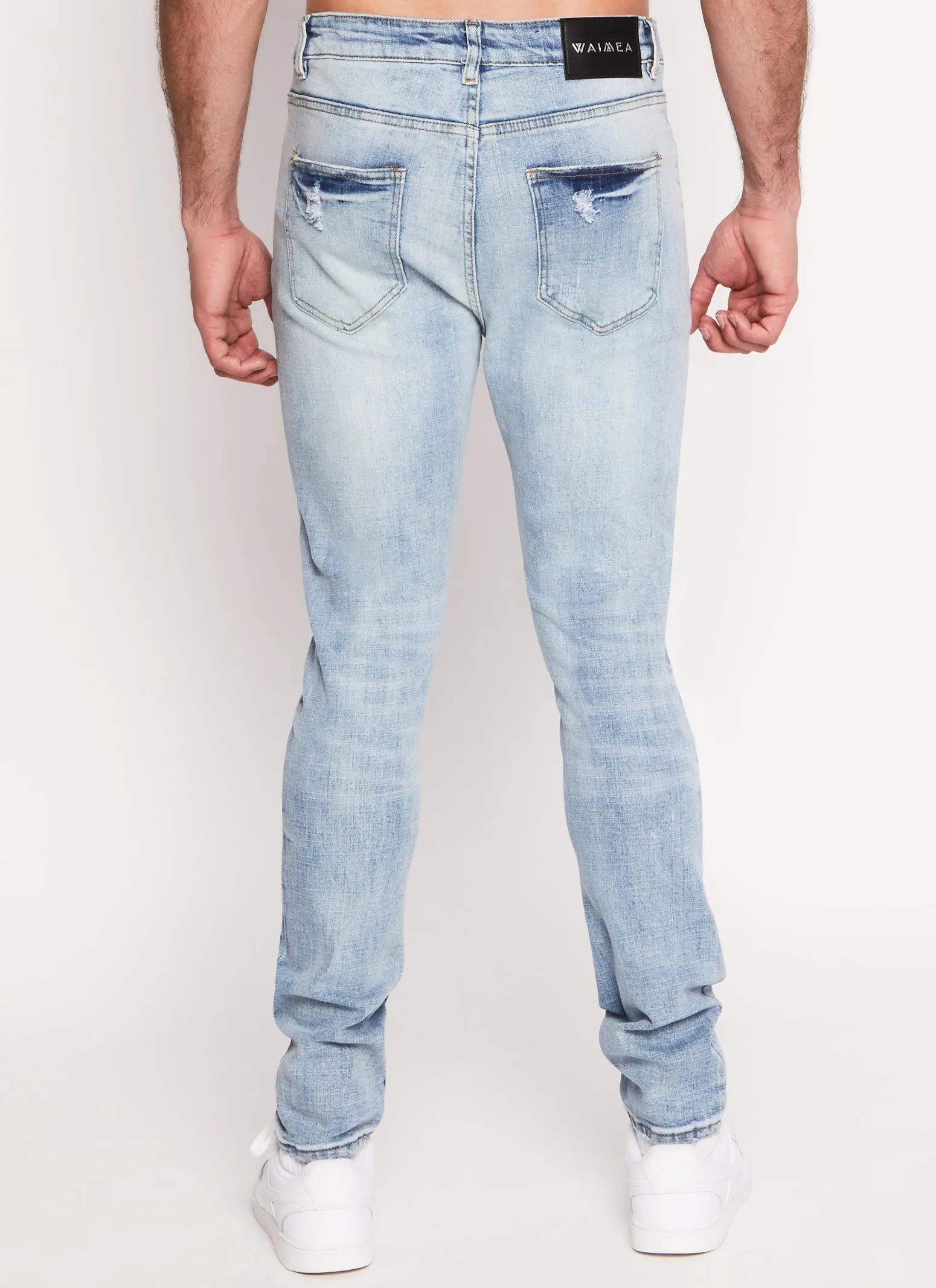 Mens Skinny Rip and Repair Jeans sold by Rainbow product image thumbnail 3
